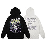 Mens Fall Outfits High Street Sweater Men's Hooded Thin Oversize Couple Loose Top Women's Autumn