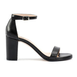 Nude Block Heels Sandals Summer Chunky Heel Buckle High Heels