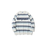 Mens Fall Outfits Vintage Tie-Dyed Alphabet Embroidery Knitwear Men 'S Couple Leisure Pullover Sweater