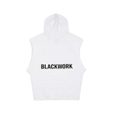 Men Sweater Vest Letter Print Sleeveless Sweater Vest Men's Loose Waistcoat Sports Hooded Vest