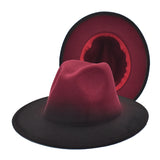 Mens Kentucky Derby Hats Color Matching Gradient Color Fedora Hat Women's Outdoor Sun Hat