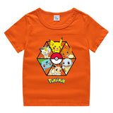 Children Pokemon Pikachu T Shirt Children Summer Clothing Short Sleeve T-shirt Male