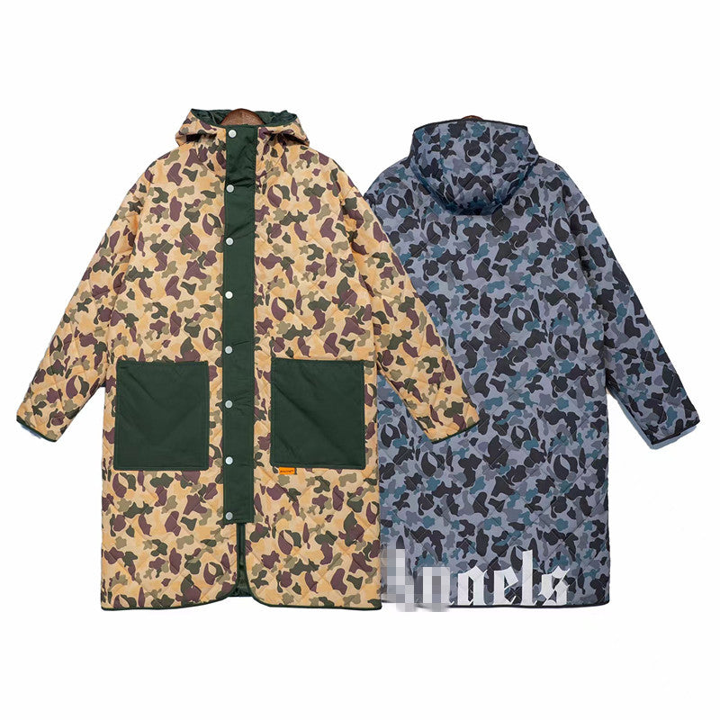 Palm Angels Jacket Camouflage Hooded Cotton Jacket Men and Women Loose