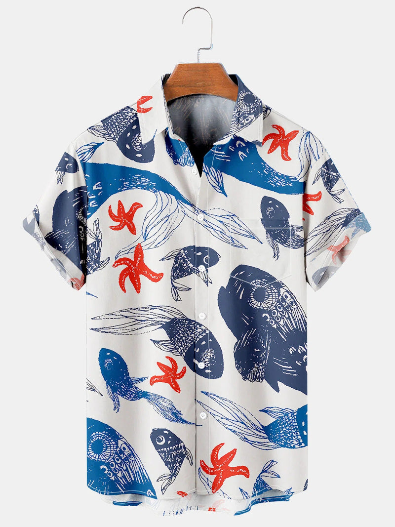 Men Beach T Shirts Men's Fashion Fashion Short Sleeve Shirt Men