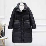 Women Winter Coats Puffer Jacket Down Coat Large Pocket Down Jacket Female Fashion Winter White Duck Down Coat