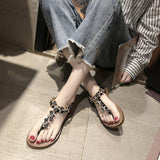 Women Open Toe Sands Flats Summer Fashion Flat Heel Bohemian Sandals