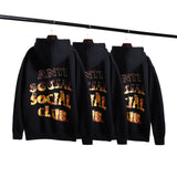 Anti Social Club Hoodie Autumn and Winter Brushed Hooded Sweater