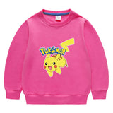 Children Pokemon Pikachu Hoodie Men and Women Baby Cotton Top