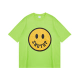 Smiley Face T Shirt Color-Changing Smiley Print Casual Loose Short Sleeves T-shirt