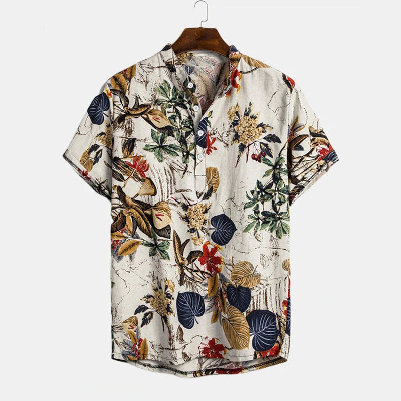 Men Hawaii Shirts Men's Casual Short Sleeve Shirt