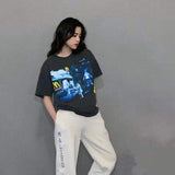 Cactus Jack McDonalds Shirt Travis Scott Cactus Jack Letter Puff Print Short Sleeve T-shirt