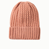 Toboggan Hat Knitted Woolen Cap Women's Autumn and Winter Earflaps Warm
