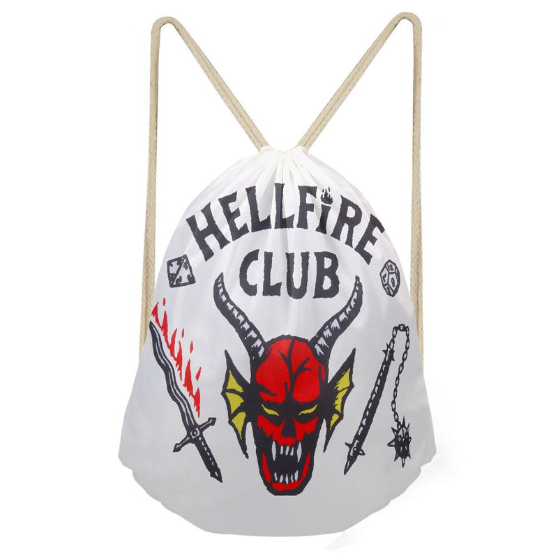 Stranger Things Hellfire Club Handbag Drawstring Pocket Shoulder Drawstring Backpack Bag