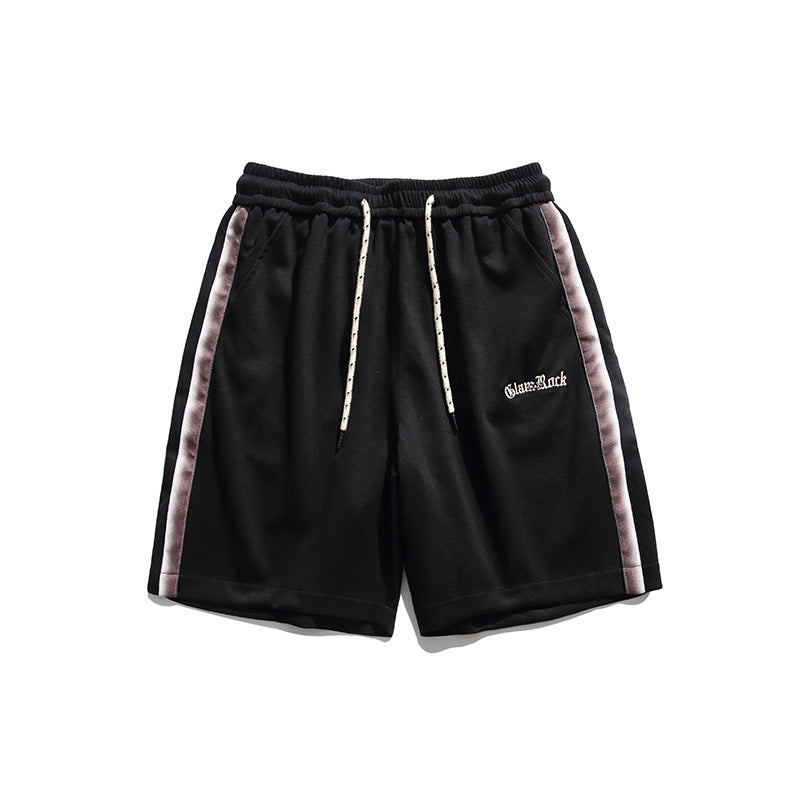 Men Shorts Summer Embroidered Casual Sports Pants Wide Shorts Men