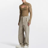 Men Rave T Shirt Sexy Cutout T-shirt Men 'S Slim Fit Casual Knitted