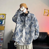 Men Denim Jacket Men's Casual Autumn and Winter Jacket Loose Long Sleeve