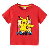 Children Pokemon Pikachu T Shirt Summer Clothing Short Sleeve T-shirt Boy