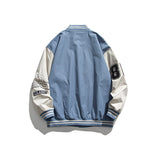 Baby Blue Varsity Jacket Fall Men's Jackets Stitching Printing Baseball Uniform