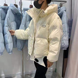 Women Winter Coats Puffer Jacket Down Coat Down Jacket Glossy Thickened Loose Stand Collar Coat