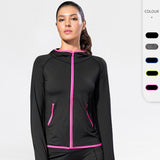 BBL Jacket Women's Autumn and Winter Exercise Coat Training Running Color Matching Zipper Hoodie