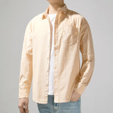 White Work Shirts Autumn and Winter White Spring and Autumn Square Collar Striped Youth Loose Cotton Shirt