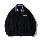 Corduroy Varsity Jacket Corduroy Jacket Men's and Women's Spring and Autumn Retro Loose Printed Stitching Baseball Uniform Jacket