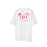 Gallery Dept Pink Letters Printed Men's and Women's Loose Short-Sleeved T-shirt
