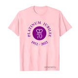 Inspired by Queen's Platinum Jubilee 2022 Elizabeth 70 Years T-Shirt Graphic Print Crew Neck