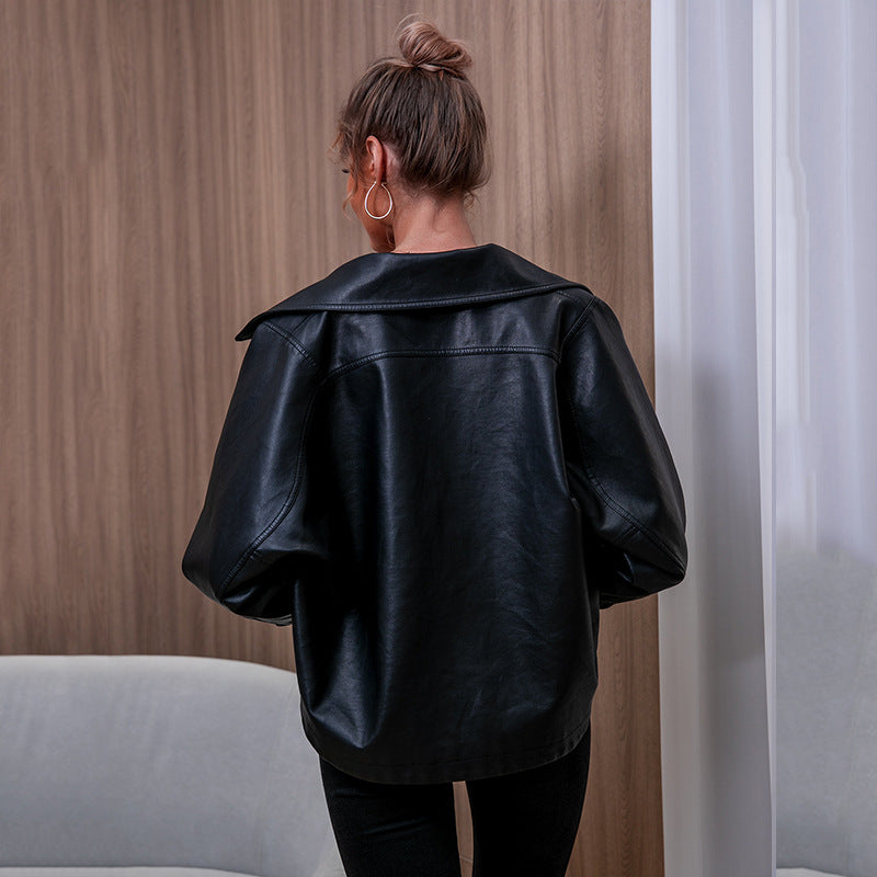 Punk Rock Jacket Pu Casual Leather Jacket Women's Coat