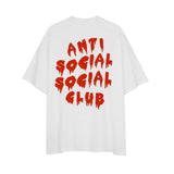 Anti Social Club T Shirt Cotton 2022 Summer Short Sleeve