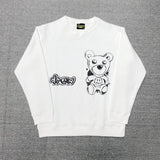 Drew House Drew Smiley Face Hand Drawn Cartoon Bear Hoodie High Street Loose round Neck Long Sleeve Pullover