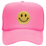 Smiley Face Cap Sponge Truck Mesh Cap Daddy Cap