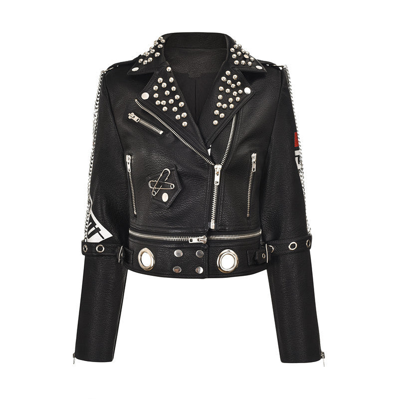 Punk Rock Jacket Rivet Fashion Punk Pu Jacket