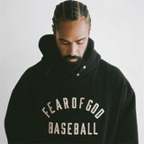 Fog Fear of God Essentials Hoodie Baseball Flocked Printed Sweatshirt Loose-Fitting Hoodie Men