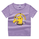 Children Pokemon Pikachu T Shirt Cute Cotton T-shirt Casual Sports Trend
