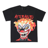 Vlone T Shirts Clown Flame Large V Printed Short Sleeve T-shirt Men's and Women's High Street BF Style Loose Half Sleeve