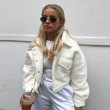 Women Winter Coats Lamb Wool Women 'S Clothing Jacket Long-Sleeved Lapel Thickening Loose Jacket