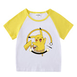 Children Pokemon Pikachu T Shirt Summer Wear Short Sleeved T-shirt Leisure Sports