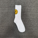 Drew House Smiley Face Printed Stockings Fashion Brand Leisure Cotton Mid-Calf Length Socks