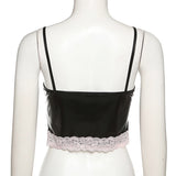 Music Festivals Rave Outfits Girls Tops Spring and Summer Women's Clothing V-neck Brace Lace Vest