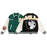 The Bears Varsity Jacket Blackair Autumn and Winter Baseball Uniform Retro Sleeve Towel Embroidery Men's and Women's Jacket Jacket