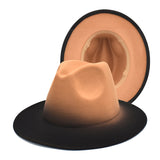 Mens Kentucky Derby Hats Color Matching Gradient Color Fedora Hat Women's Outdoor Sun Hat