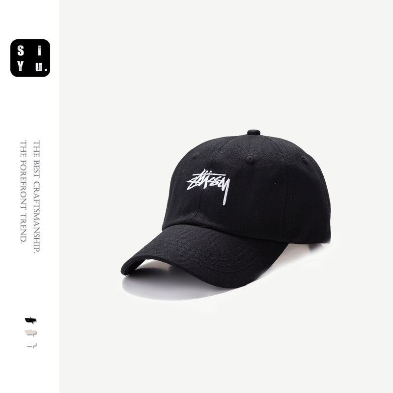 Stussy Cap Embroidery Pattern Washed Baseball Cap for Men and Women