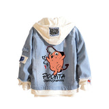 Comic Denim Jacket Anime Leisure Men's and Women's Coats Denim Jacket
