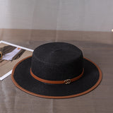 Italian Fedora Hats Short Brim Straw Hat Women's Summer Top Hat