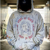 Saint Michael Hoodie Graffiti Ripped Distressed Retro Hooded Hoodie