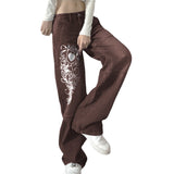 Julia Fox Low Rise Trousers Printed Loose Trousers Jeans