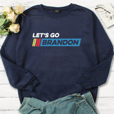 Let'S Go Brandon T Shirt Letter Casual Loose Round Neck Sweater