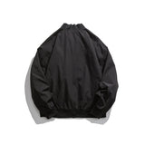 Black Varsity Jacket Autumn Drop Shoulder Badge Affixed Cloth Embroidered Baseball Jacket Jacket for Men