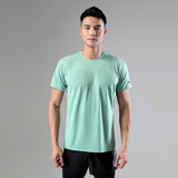 Sweat Wicking Shirt Sports T-shirt Fitness Solid Color Top Summer